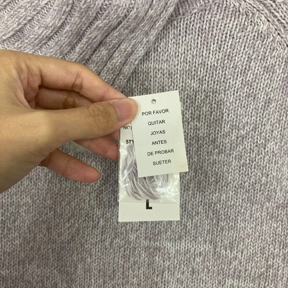 New Norton McNaughton Light Purple Fur Trim Soft Cozy Pullover Sweater Large - Picture 3 of 11